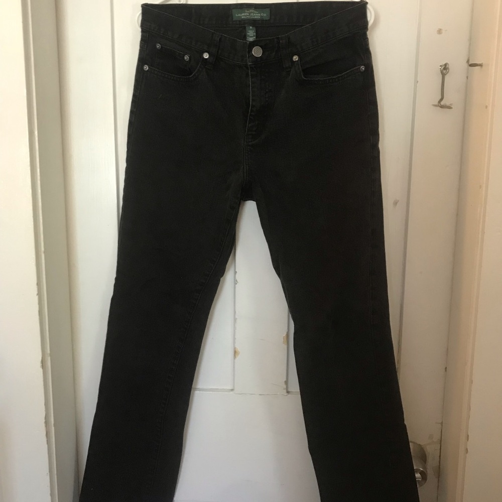 Black straight leg jeans, size 8